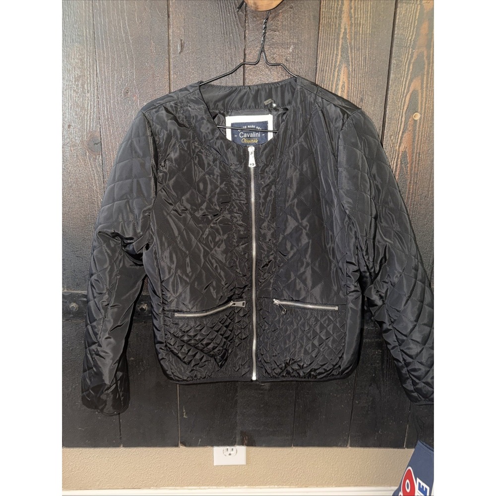 cavalini jacket Women's Size Petite Small Short Lightweight Full Zip Black